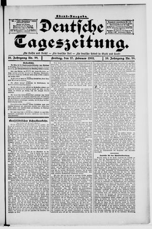 Deutsche Tageszeitung on Feb 27, 1903