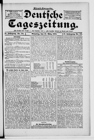 Deutsche Tageszeitung on Mar 10, 1903