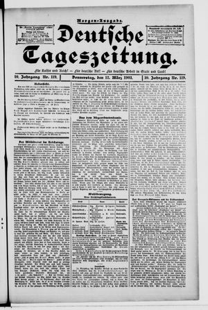 Deutsche Tageszeitung vom 12.03.1903
