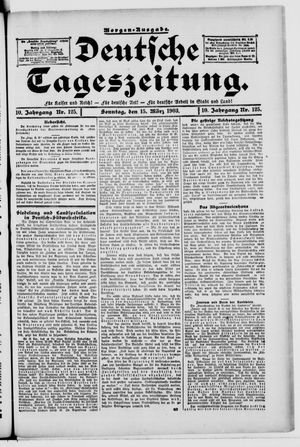Deutsche Tageszeitung vom 15.03.1903