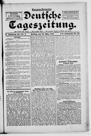 Deutsche Tageszeitung vom 20.03.1903