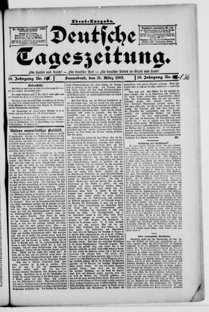 Deutsche Tageszeitung vom 21.03.1903
