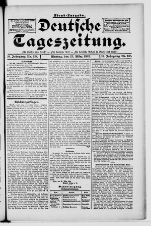 Deutsche Tageszeitung on Mar 23, 1903