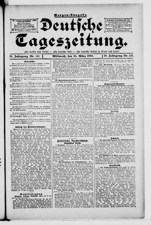 Deutsche Tageszeitung vom 25.03.1903