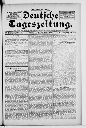 Deutsche Tageszeitung vom 25.03.1903