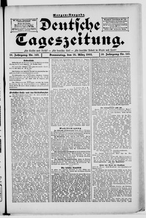 Deutsche Tageszeitung on Mar 26, 1903