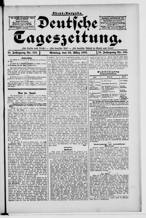 Deutsche Tageszeitung vom 30.03.1903