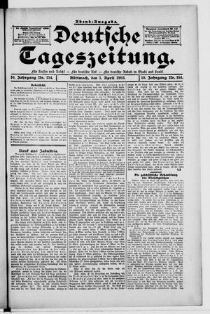 Deutsche Tageszeitung vom 01.04.1903