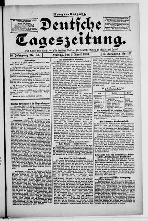 Deutsche Tageszeitung vom 03.04.1903