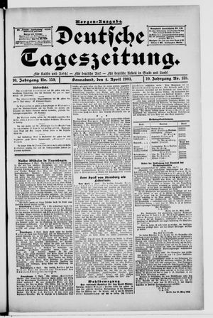 Deutsche Tageszeitung vom 04.04.1903