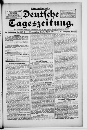 Deutsche Tageszeitung vom 09.04.1903
