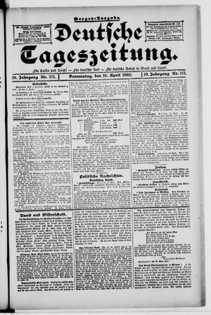 Deutsche Tageszeitung vom 16.04.1903