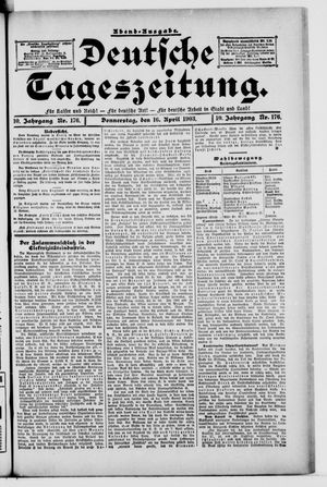 Deutsche Tageszeitung vom 16.04.1903