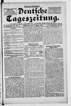 Deutsche Tageszeitung on Apr 22, 1903