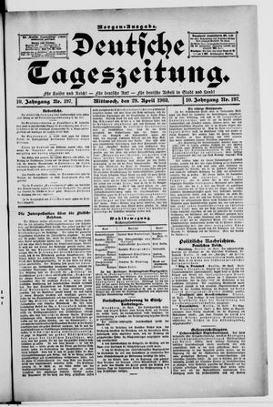 Deutsche Tageszeitung vom 29.04.1903