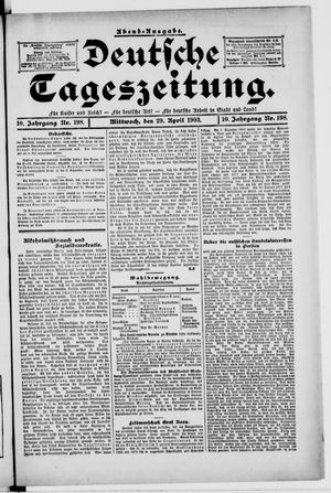 Deutsche Tageszeitung vom 29.04.1903