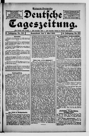 Deutsche Tageszeitung vom 02.05.1903