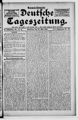 Deutsche Tageszeitung on May 10, 1903