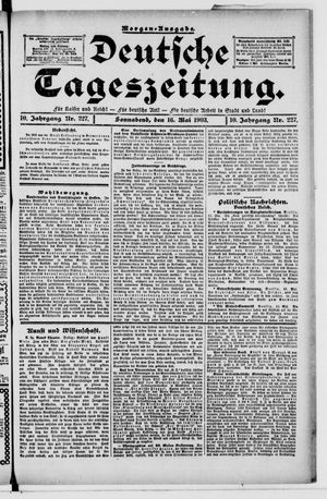 Deutsche Tageszeitung vom 16.05.1903