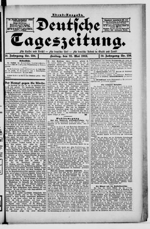 Deutsche Tageszeitung on May 22, 1903