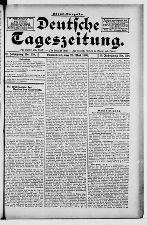 Deutsche Tageszeitung vom 23.05.1903