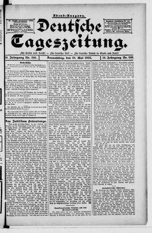 Deutsche Tageszeitung vom 28.05.1903