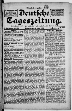 Deutsche Tageszeitung on Jun 2, 1903