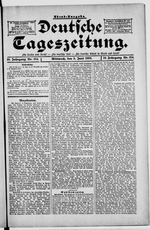 Deutsche Tageszeitung on Jun 3, 1903