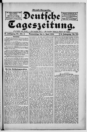 Deutsche Tageszeitung on Jun 4, 1903