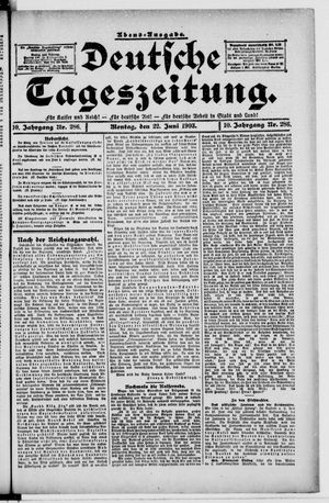 Deutsche Tageszeitung on Jun 22, 1903