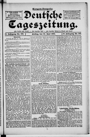 Deutsche Tageszeitung on Jun 26, 1903