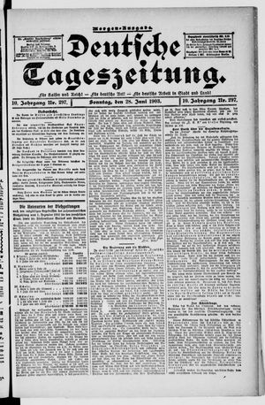 Deutsche Tageszeitung on Jun 28, 1903