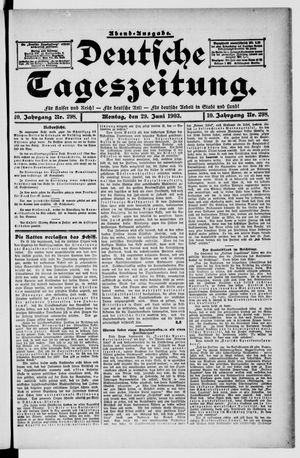 Deutsche Tageszeitung vom 29.06.1903