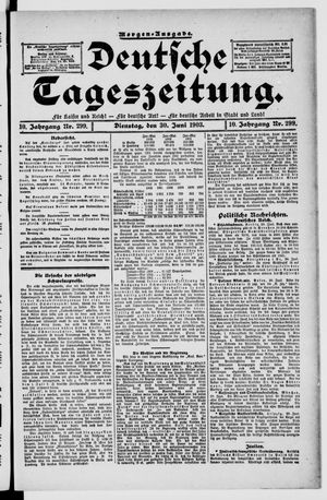 Deutsche Tageszeitung on Jun 30, 1903