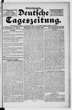 Deutsche Tageszeitung on Jun 30, 1903