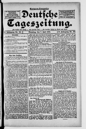 Deutsche Tageszeitung vom 07.07.1903
