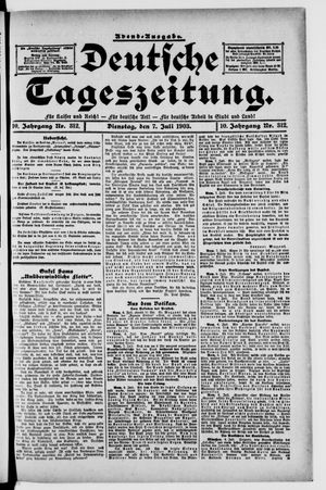 Deutsche Tageszeitung vom 07.07.1903