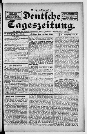 Deutsche Tageszeitung vom 10.07.1903