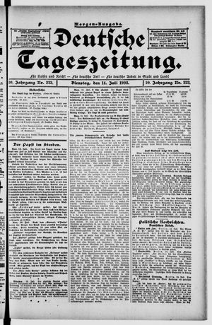 Deutsche Tageszeitung vom 14.07.1903