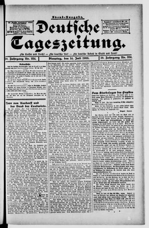 Deutsche Tageszeitung vom 14.07.1903
