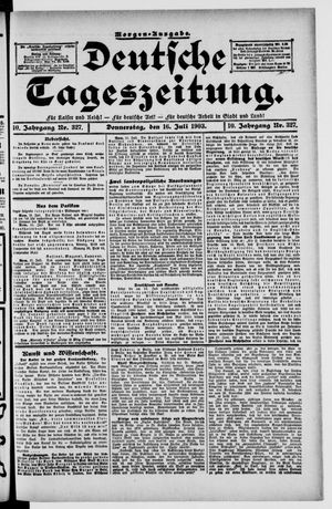 Deutsche Tageszeitung vom 16.07.1903