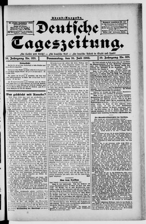 Deutsche Tageszeitung vom 16.07.1903