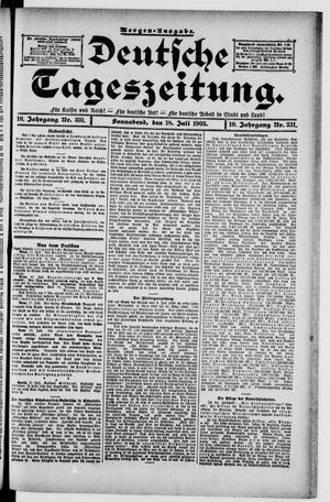 Deutsche Tageszeitung vom 18.07.1903