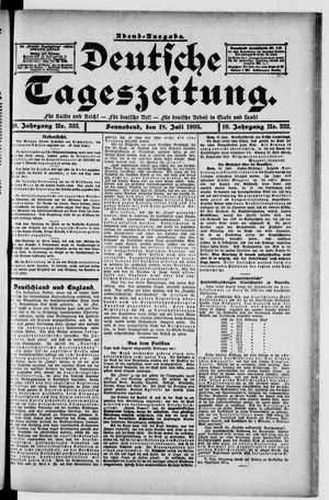 Deutsche Tageszeitung vom 18.07.1903