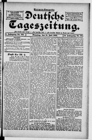 Deutsche Tageszeitung on Jul 21, 1903