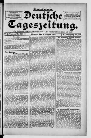 Deutsche Tageszeitung on Aug 3, 1903