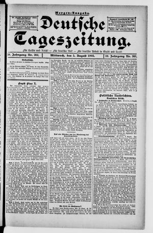 Deutsche Tageszeitung vom 05.08.1903