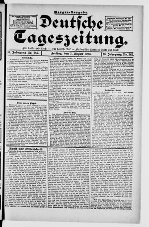 Deutsche Tageszeitung vom 07.08.1903