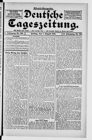 Deutsche Tageszeitung vom 07.08.1903