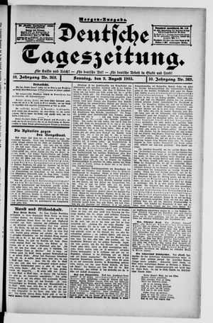Deutsche Tageszeitung on Aug 9, 1903